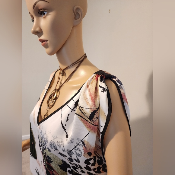 Bisou Bisou One Shoulder Animal Print Blouse - Picture 5 of 9